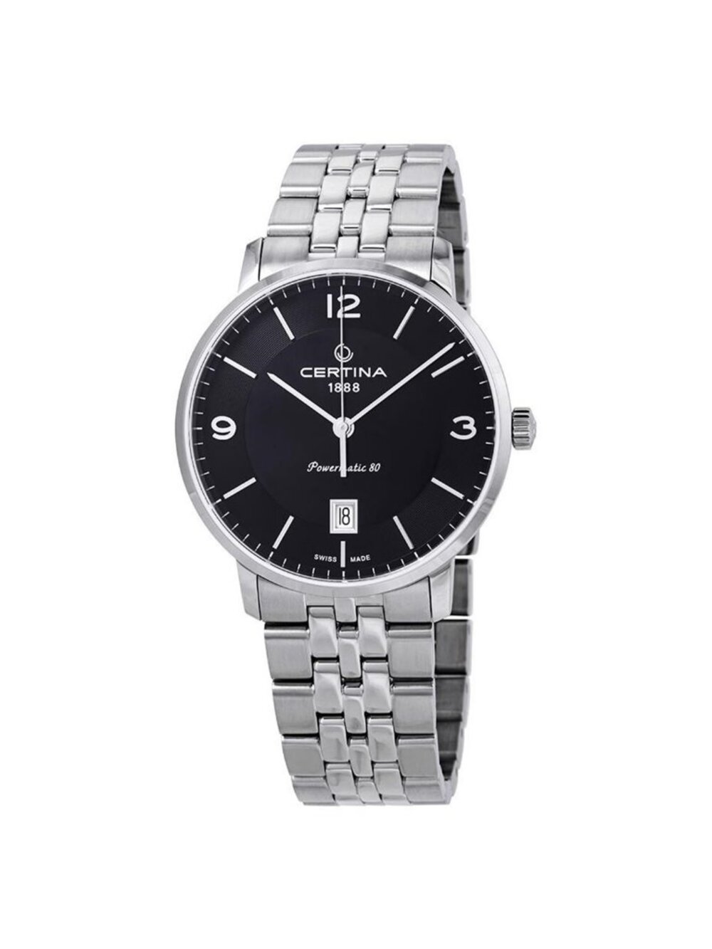 NWT Certina DS Caimano Powermatic 80 Black Dial Men's Watch